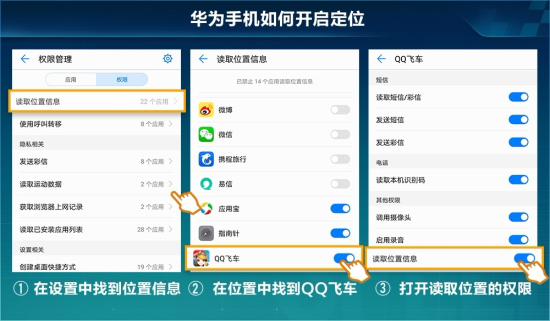 QQ飞车手游GPS怎么定位？小米/华为/苹果/三星/vivo/OPPO定位教程图片2